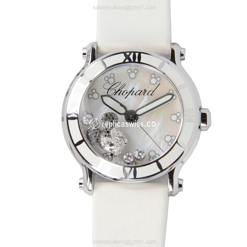 Chopard Happy Sport Quartz Steel - White Dial Leather Strap Buckle